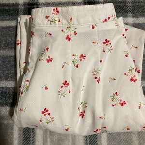 Liz Claiborne Pants They Are White With Red Flowers Size 8